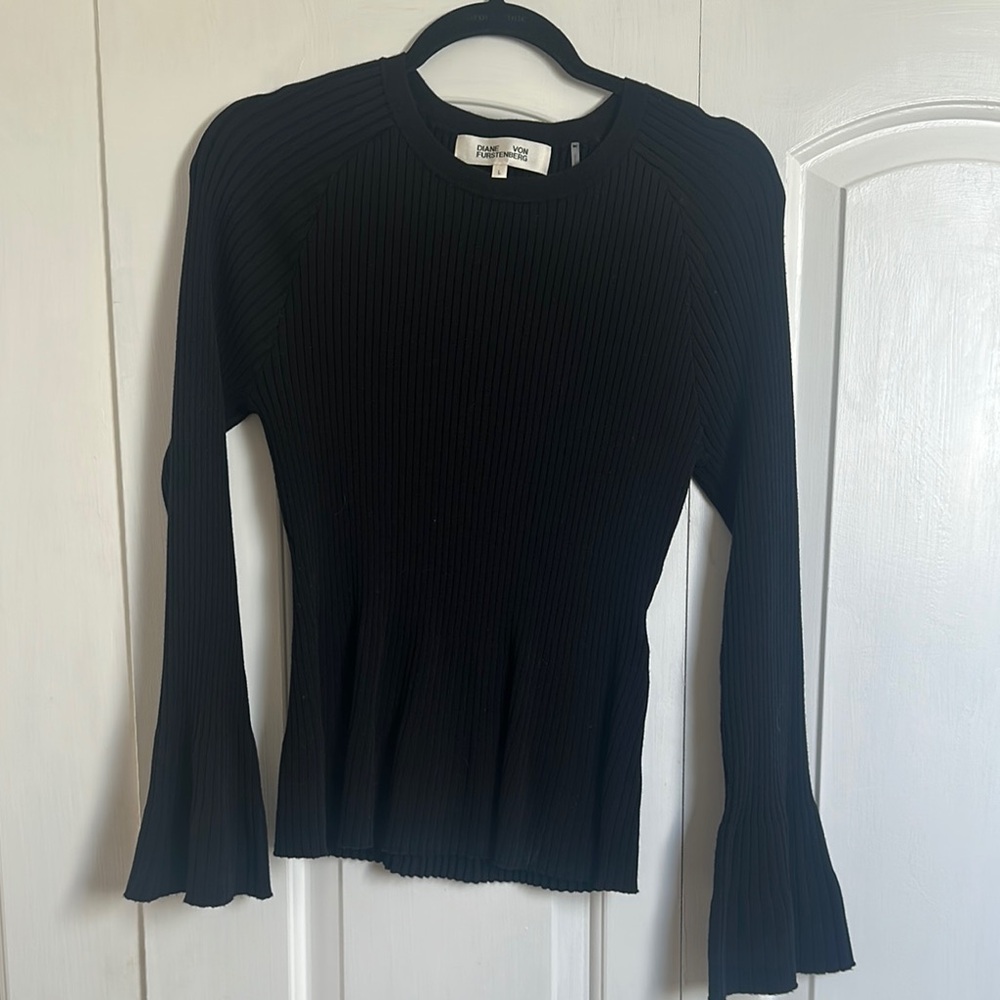 Diane Von Furstenberg Black Crew Neck Sweater